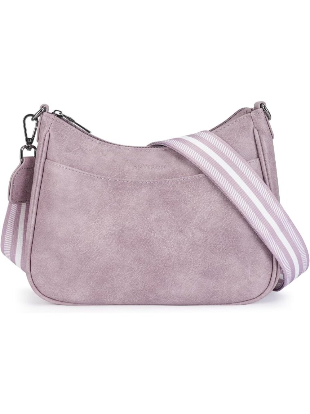 👜Women's Purple Leather Crossbody Purse Shoulder Bag Wide Strap Travel